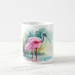 Roseate Spoonbill Watercolor REF97 - Watercolor Coffee Mug