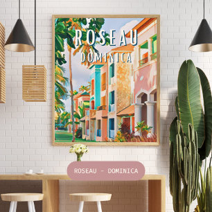 Roseau, la ville tropicale de la Dominique Poster
