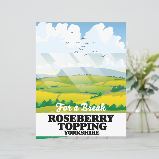 Roseberry Topping Yorkshire travel poster Magnet (Standing Front)
