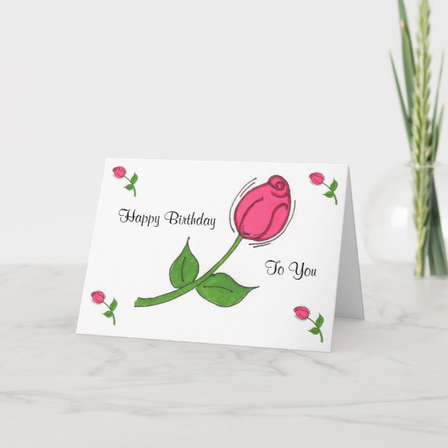 Rosebud Birthday card (Front)