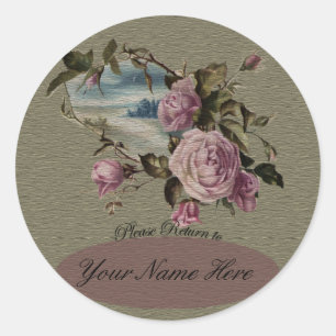 Rosebud Bookplates Classic Round Sticker
