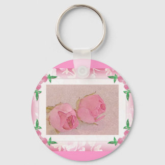Rosebud Keychain...Wedding Favour Key Ring