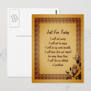 Rosebuds Just For Today Inspirational Postcard