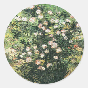 Rosebush in Blossom by Vincent van Gogh Classic Round Sticker