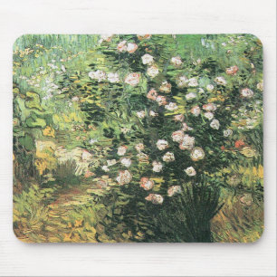 Rosebush in Blossom by Vincent van Gogh Mouse Mat