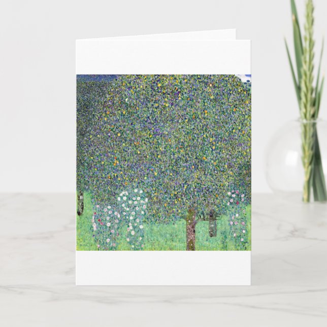 Rosebushes Under The Trees, Gustav Klimt Card (Front)