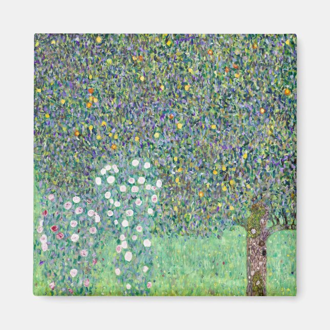 Rosebushes Under The Trees, Gustav Klimt Magnet (Front)