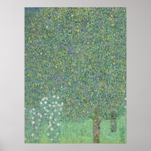 Rosebushes under the trees - Gustav Klimt Poster