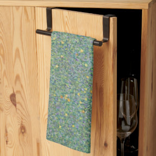 Rosebushes under the trees - Gustav Klimt Tea Towel