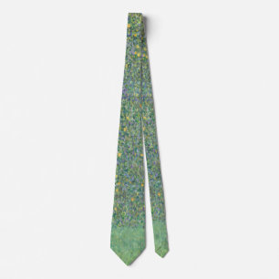 Rosebushes under the trees - Gustav Klimt Tie
