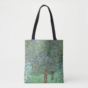 Rosebushes Under The Trees, Gustav Klimt Tote Bag