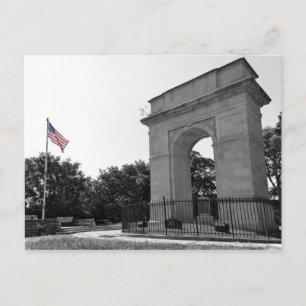 Rosedale Memorial Arch and Flag, Kansas City, BW Postcard