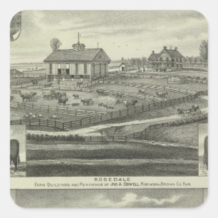 Rosedale, Robinson Hickory Grove, Kansas Square Sticker