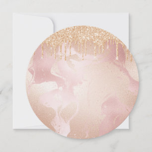 Rosegold Blush Marble with Gold Glitter Droplets