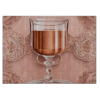 Rosegold Cheers Lace AI art  Cutting Board