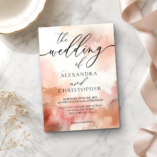 RoseGold Earthtone Watercolor Wedding Invite