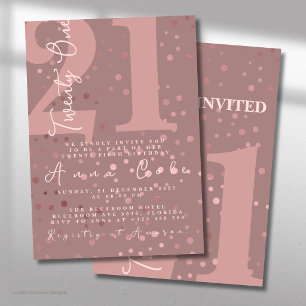 Rosegold Glitter Birthday Sparkling Glam Party Invitation