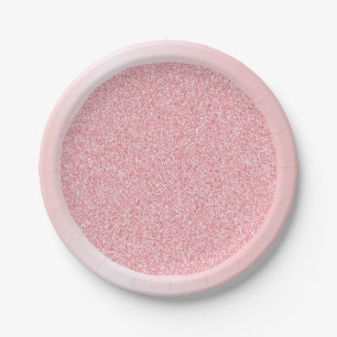 Rosegold Glitter Modern Pink Template Trendy Blank Paper Plate