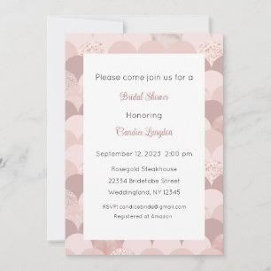 Rosegold Invitation, Pink Gold Invite, Bridal Baby Invitation