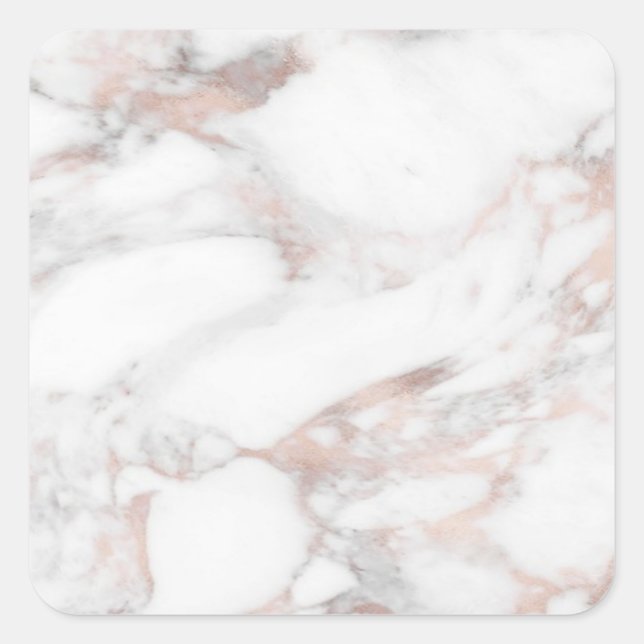 Rosegold Marble Elegant Modern Blank Template Square Sticker (Front)