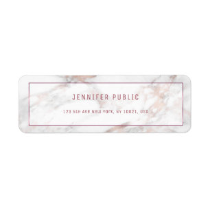 Rosegold Marble Modern Template Return Address