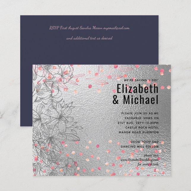 Rosegold Metallic WEDDING Glitter Look (Front/Back)