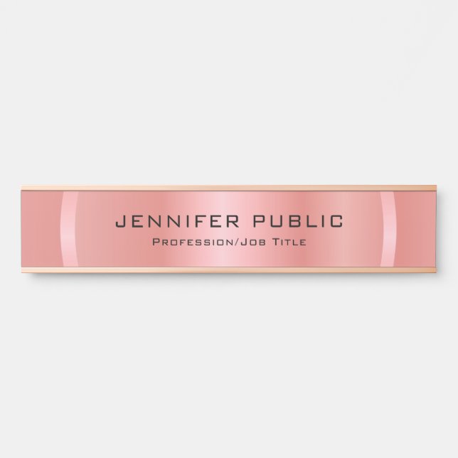 Rosegold Modern Glamourous Elegant Template Door Sign (Front)