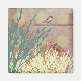 Rosegold Pussy WIllow Bird Magnet
