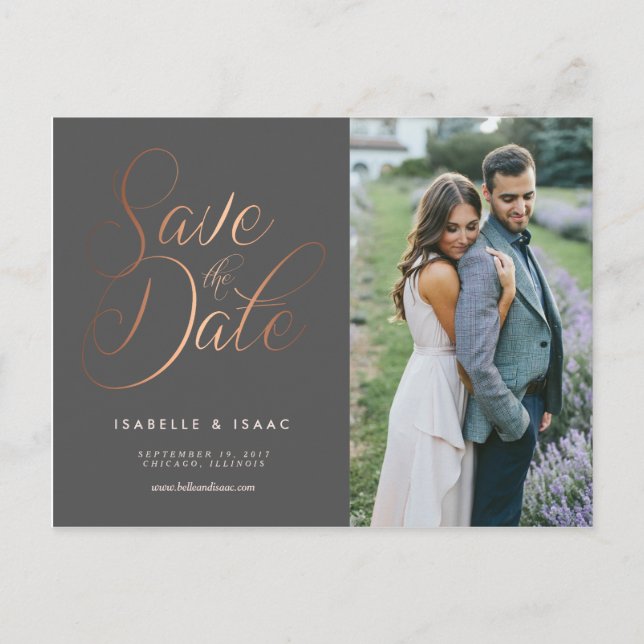 Rosegold Save the Date Postcard (Front)