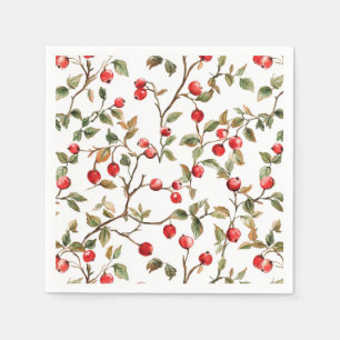 Rosehip braches pattern napkin