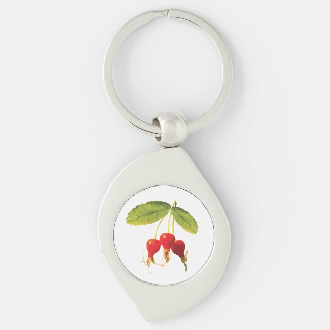 Rosehips Pattern 3 Key Ring (Front)