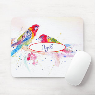 Rosella Parrot Colourful Bird birds Whimsical Mouse Mat