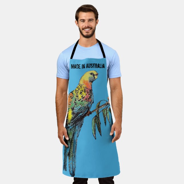 Rosella Parrot Watercolor Made In Australia Apron (Worn)