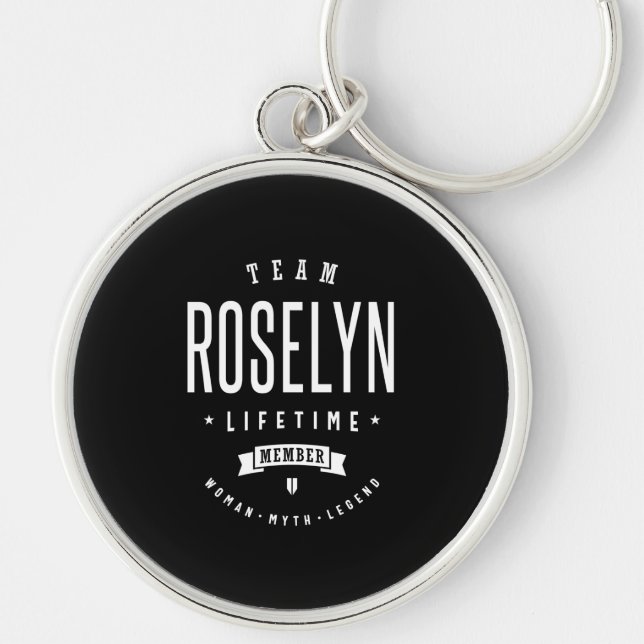 Roselyn Personalised Name Birthday Key Ring (Front)