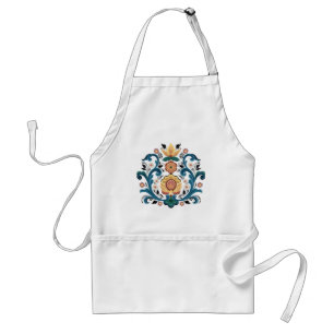 Rosemaling Gold and Burgandy Standard Apron