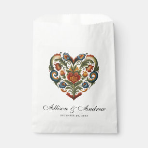 Rosemaling Heart   Norwegian Folk Art Favour Bags