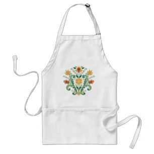 Rosemaling in Green and Gold Standard Apron