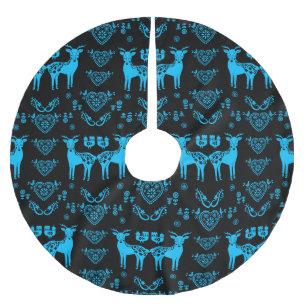 Rosemaling Norwegian Folk Art Brushed Polyester Tree Skirt