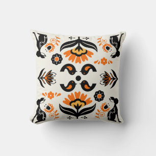 Rosemaling Norwegian Folk Art Cushion