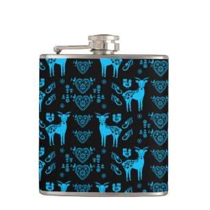 Rosemaling Norwegian Folk Art Hip Flask