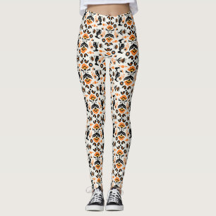 Rosemaling Norwegian Folk Art Leggings