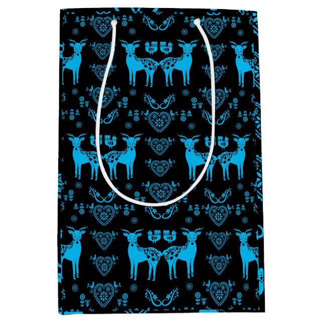Rosemaling Norwegian Folk Art Medium Gift Bag (Front)