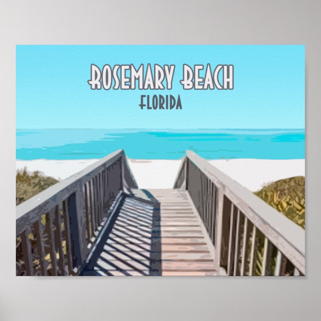 Rosemary Beach Florida Gulf Coast Vintage Poster (Front)