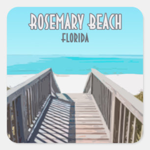 Rosemary Beach Florida Gulf Coast Vintage Square Sticker
