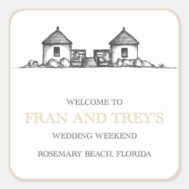 Rosemary Beach wedding stickers (Front)