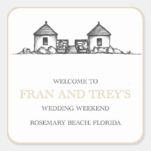 Rosemary Beach wedding stickers