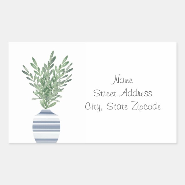 Rosemary & Blue Striped Vase Labels (Front)