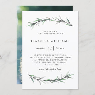 Rosemary Botanical Bridal Shower Photo Invitation
