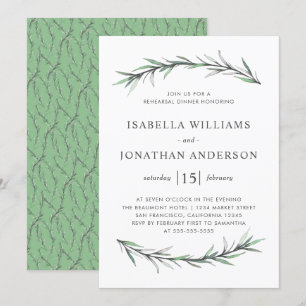 Rosemary Botanical Rehearsal Dinner Invitation
