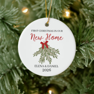 Rosemary Bundle Couple First Christmas in New Home Ceramic Tree Decoration